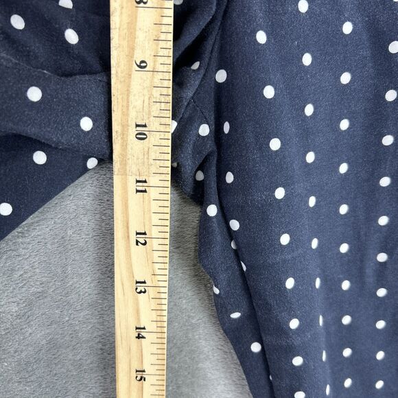 GAP Women's 06 R Flat Front Mid Rise Stretch Slim Crop Pants Navy Polka Dots - Picture 7 of 12